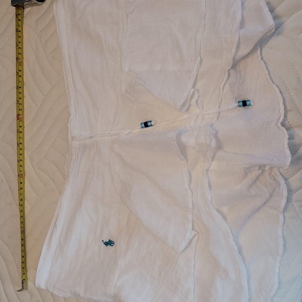 White cotton tier Polo skirt / swim coverup - 10 tiered - Picture 4 of 13